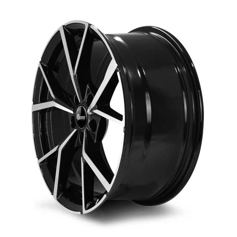 Load image into Gallery viewer, Rseries AV108 18" 5X112 Gloss Black Machined Face Wheels