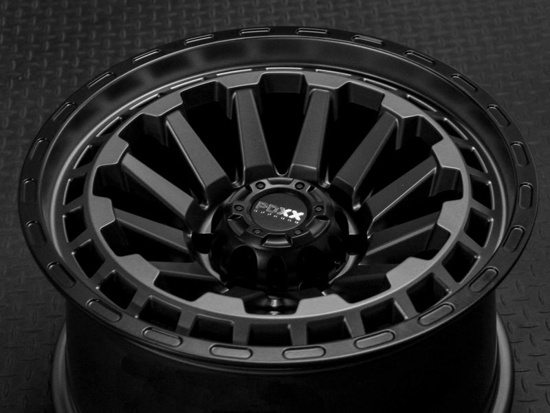 Load image into Gallery viewer, PDXX BEAST 17" 6X139.7 Satin Gunmetal w/Black Ring Wheels