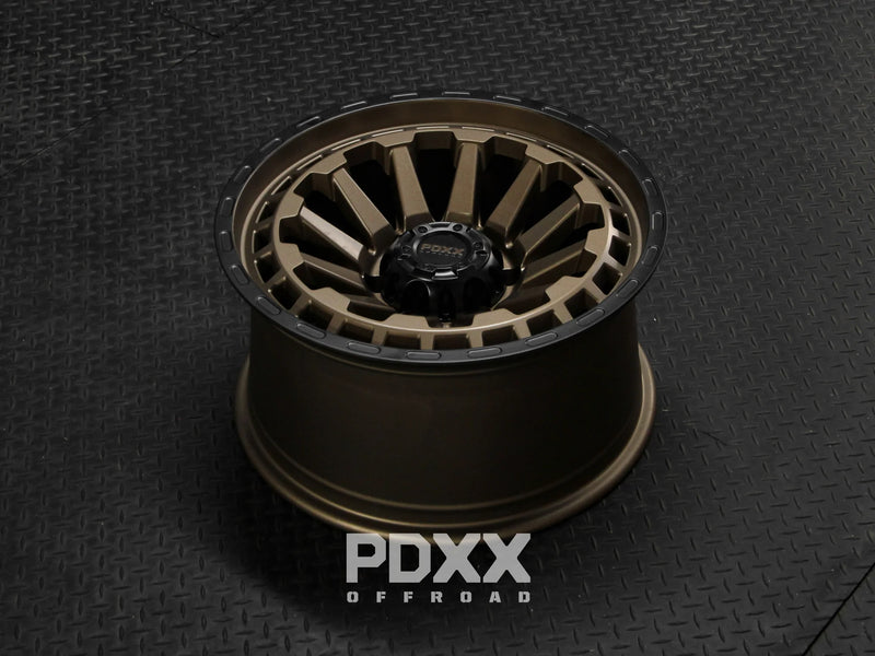 Load image into Gallery viewer, PDXX BEAST 17" 6X139.7 Satin Bronze w/Black Ring Wheels+Tyres