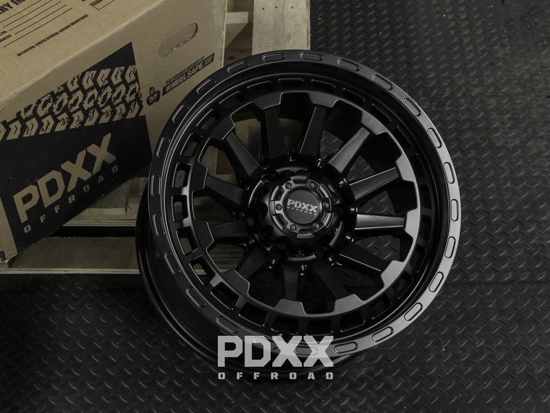 Load image into Gallery viewer, PDXX BEAST 17" 6X139.7 Satin Black Wheels+Tyres