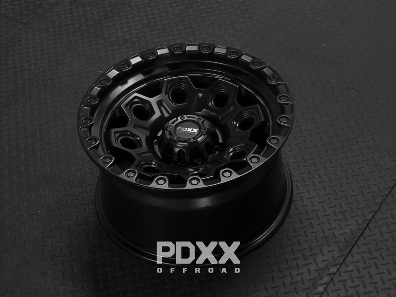 Load image into Gallery viewer, PDXX CONQUEST 17" 6X139.7 Satin Black Wheels