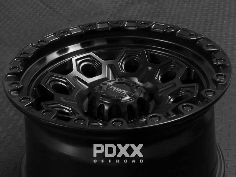 Load image into Gallery viewer, PDXX CONQUEST 17" 6X139.7 Satin Black Wheels