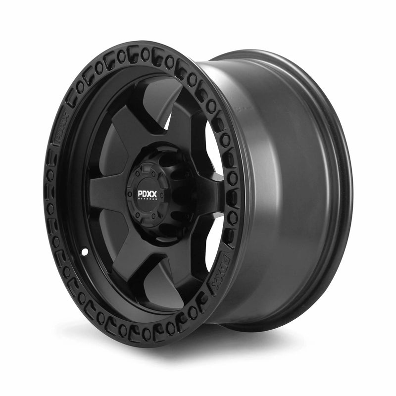 Load image into Gallery viewer, PDXX DOMINATOR 17" 6X139.7 Satin Black Wheels+Tyres