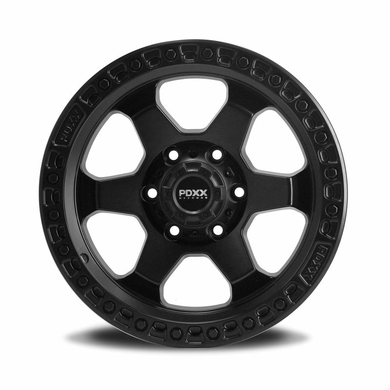 Load image into Gallery viewer, PDXX DOMINATOR 17" 6X139.7 Satin Black Wheels+Tyres
