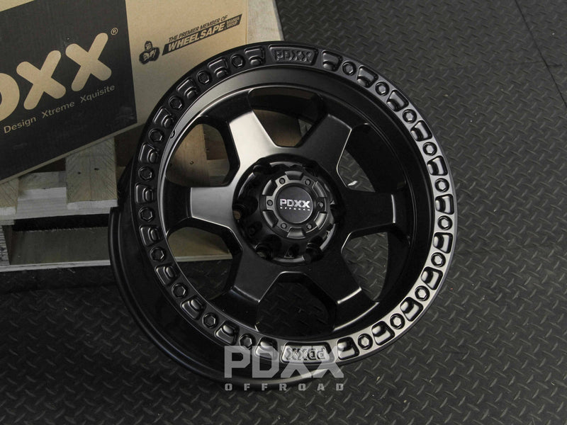 Load image into Gallery viewer, PDXX DOMINATOR 17" 6X139.7 Satin Black Wheels