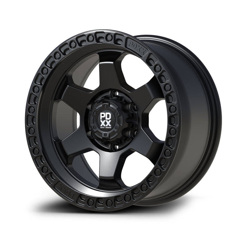 Load image into Gallery viewer, PDXX DOMINATOR 18" 6X139.7 Satin Black Wheels