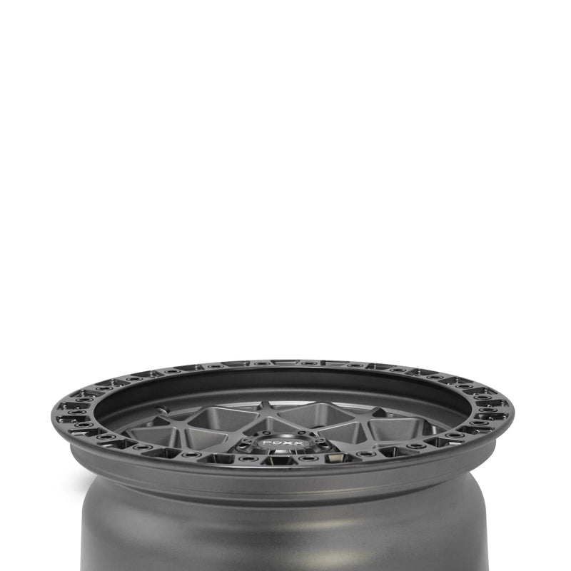 Load image into Gallery viewer, PDXX ENFORCER 17" 6X139.7 Satin Gunmetal w/Black Ring Wheels+Tyres