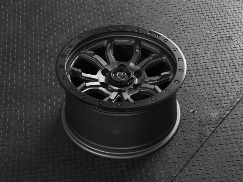 Load image into Gallery viewer, PDXX FURY 17" 6X139.7 Satin Gunmetal w/Black Ring Wheels