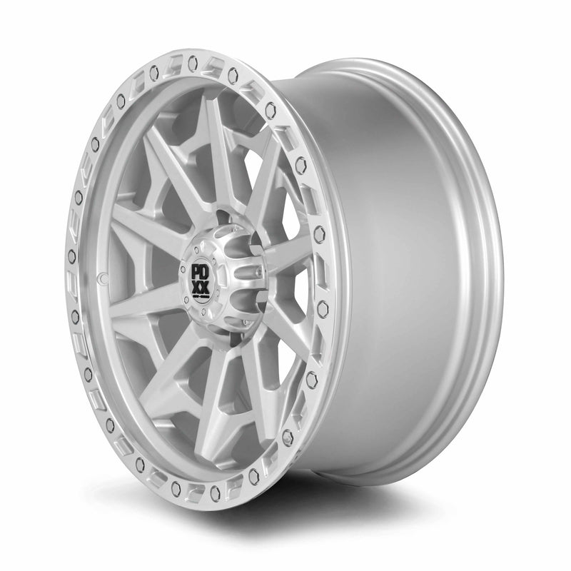 Load image into Gallery viewer, PDXX VIKING 18" 6X139.7 Silver w/Machined Ring Wheels