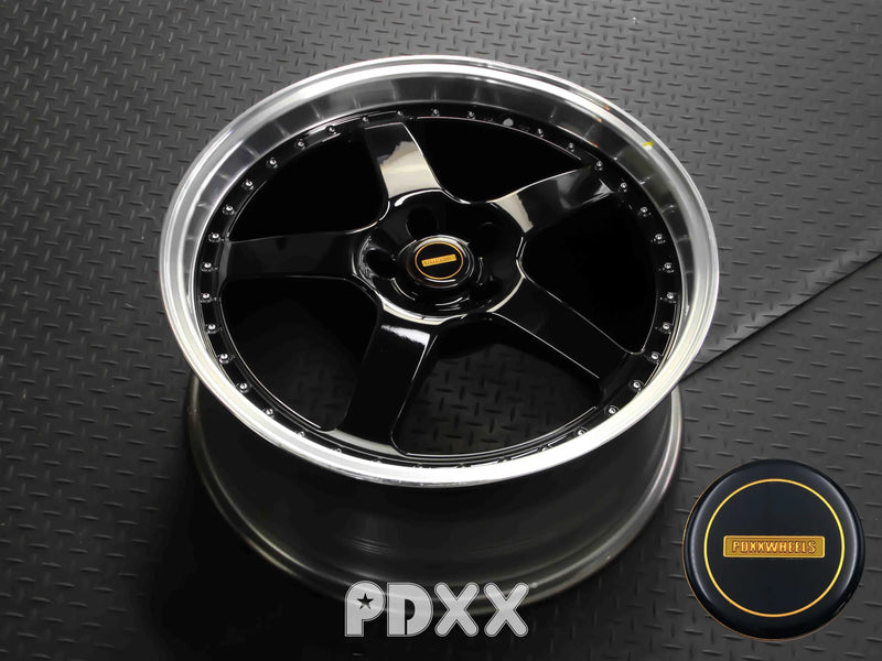 Load image into Gallery viewer, Rseries SVFR 20" 5X114.3 Gloss Black Machined Lip Wheels