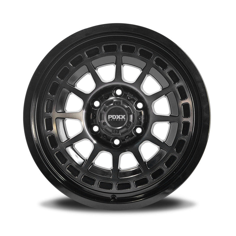 Load image into Gallery viewer, PDXX TAKEDOWN 18" 6X139.7 Dark Tint/Gloss Black Wheels+Tyres