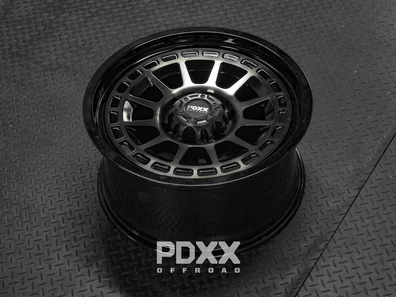 Load image into Gallery viewer, PDXX TAKEDOWN 18" 6X139.7 Dark Tint/Gloss Black Wheels