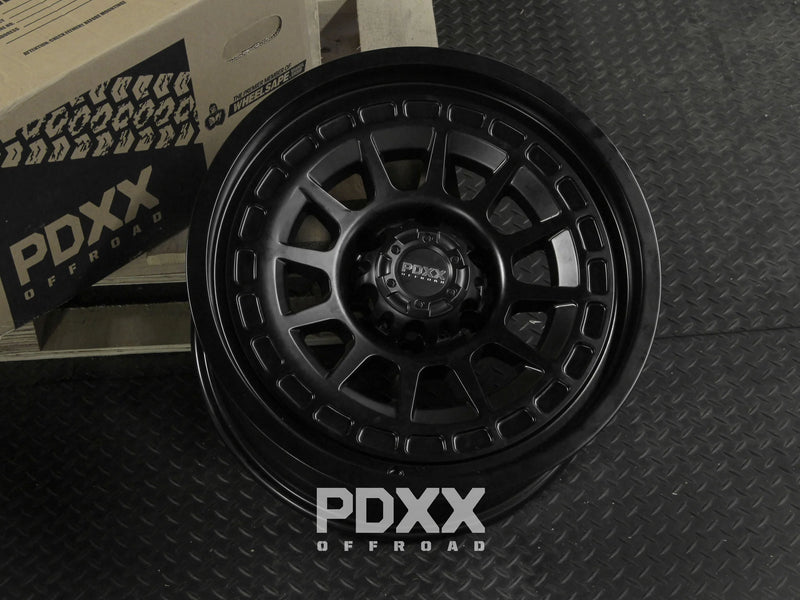 Load image into Gallery viewer, PDXX TAKEDOWN 18" 6X139.7 Satin Black Wheels+Tyres