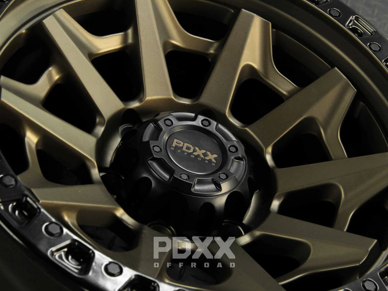 Load image into Gallery viewer, PDXX VIKING 17" 6X139.7 Satin Bronze w/Black Ring Wheels+Tyres