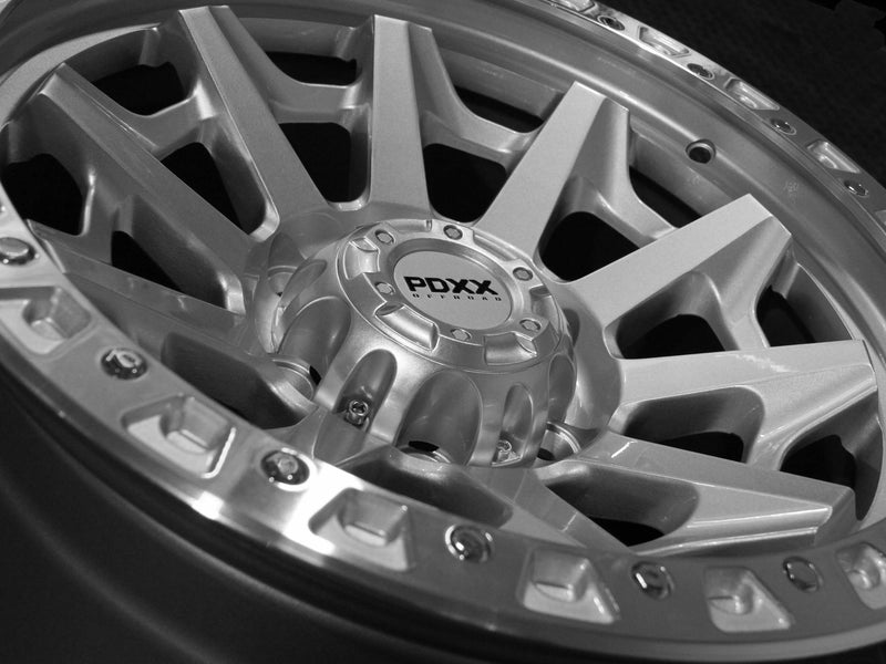 Load image into Gallery viewer, PDXX VIKING 17" 6X139.7 Silver w/Machined Ring Wheels