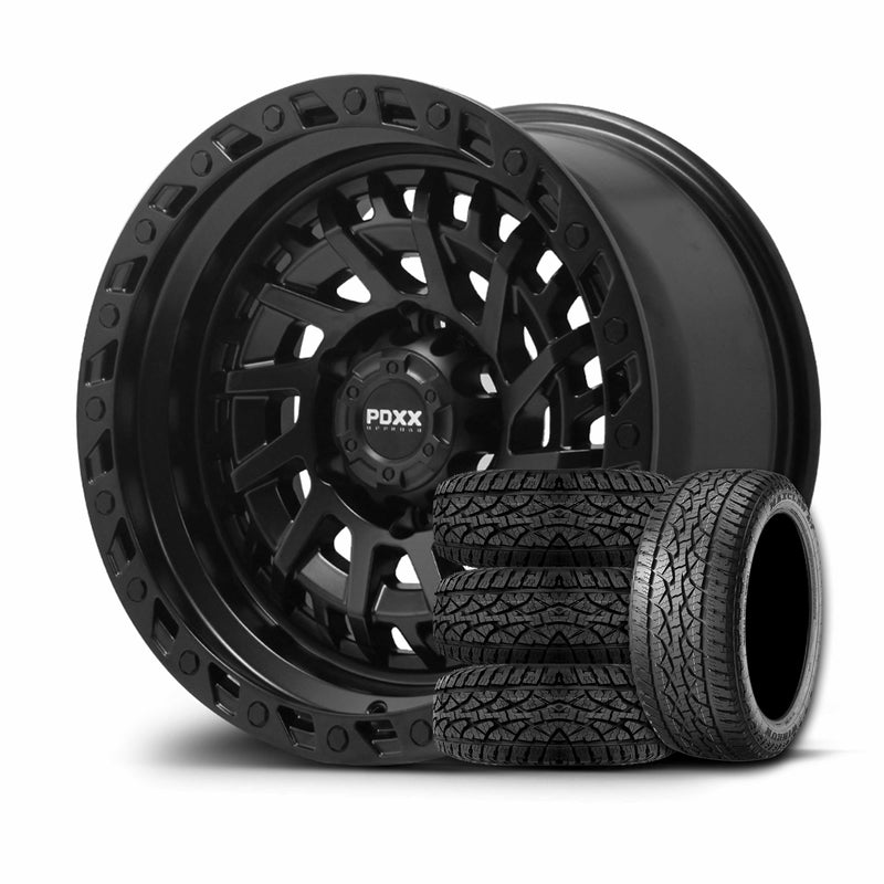 Load image into Gallery viewer, PDXX STIX 17" 6X139.7 Satin Black Wheels+Tyres