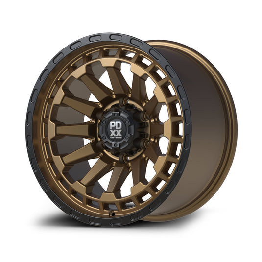 PDXX BEAST 17" 6X139.7 Satin Bronze w/Black Ring Wheels