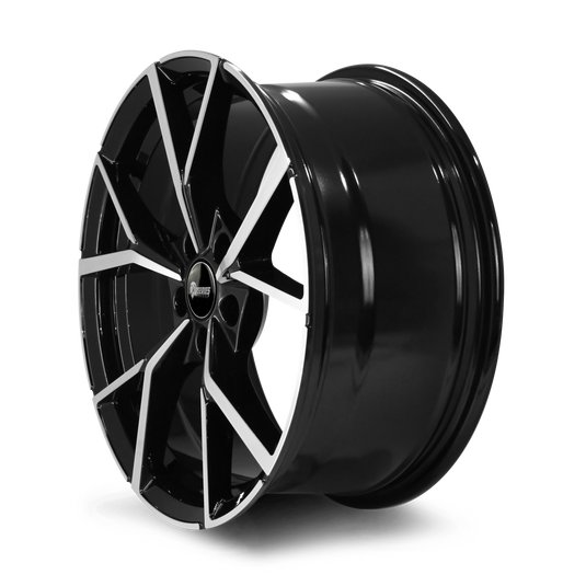 Rseries AV108 19" 5X112 Gloss Black Machined Face Wheels