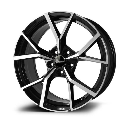 Rseries AV108 18" 5X112 Gloss Black Machined Face Wheels