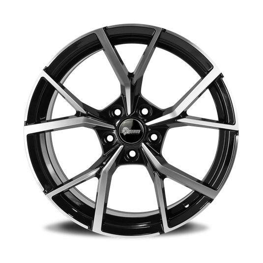 Rseries AV108 18" 5X112 Gloss Black Machined Face Wheels