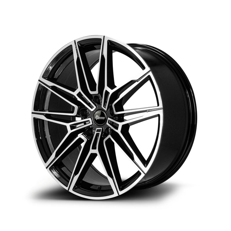 Load image into Gallery viewer, Rseries BM391 19&quot; 5X112 Gloss Black Machined Face Wheels
