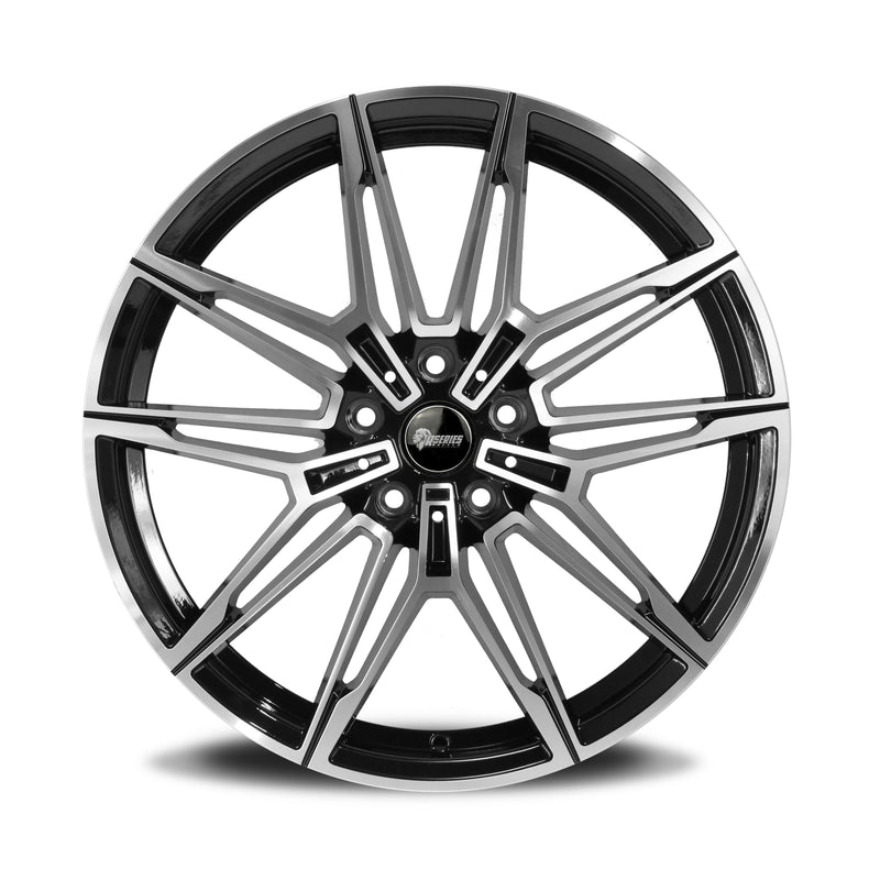 Load image into Gallery viewer, Rseries BM391 19&quot; 5X112 Gloss Black Machined Face Wheels
