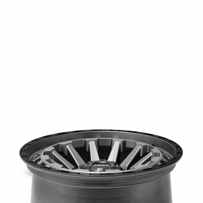 Load image into Gallery viewer, PDXX BEAST 17&quot; 6X139.7 Satin Gunmetal w/Black Ring Wheels+Tyres
