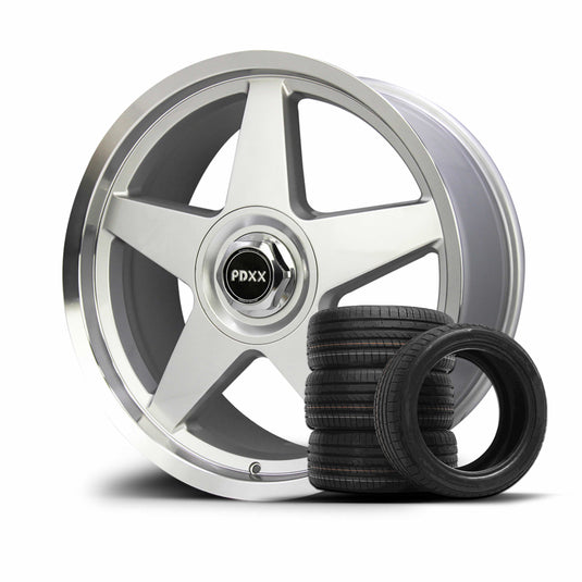 Rseries CANNON 20" 5X120  Silver Machined Lip  Wheels+Tyres