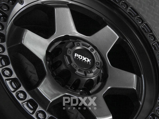 PDXX DOMINATOR 18" 6X139.7 Gunmetal w/Black Ring Wheels