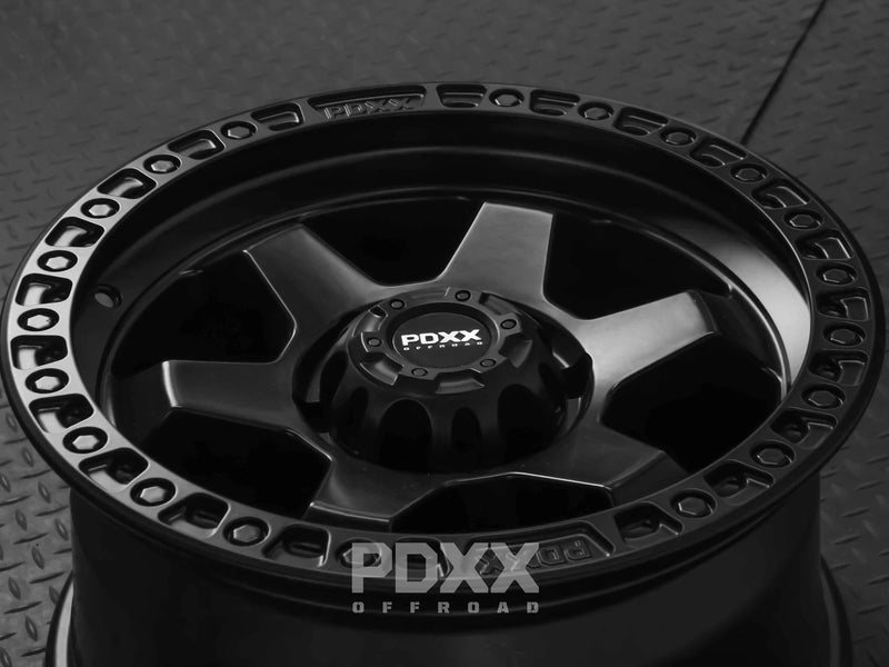 Load image into Gallery viewer, PDXX DOMINATOR 17&quot; 6X139.7 Satin Black Wheels+Tyres
