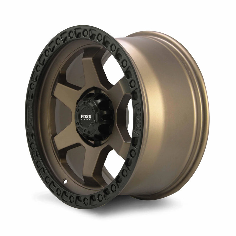 Load image into Gallery viewer, PDXX DOMINATOR 18&quot; 6X139.7 Satin Bronze w/Black Ring Wheels+Tyres
