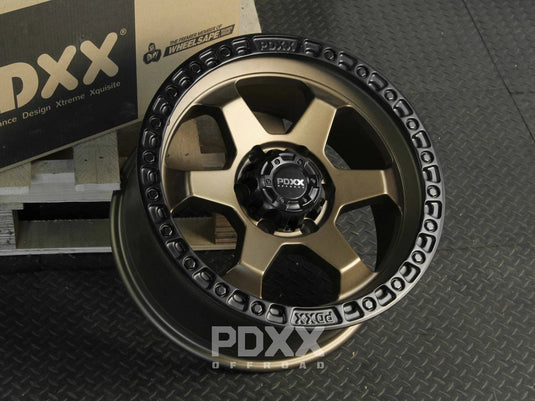 PDXX DOMINATOR 18" 6X139.7 Satin Bronze w/Black Ring Wheels