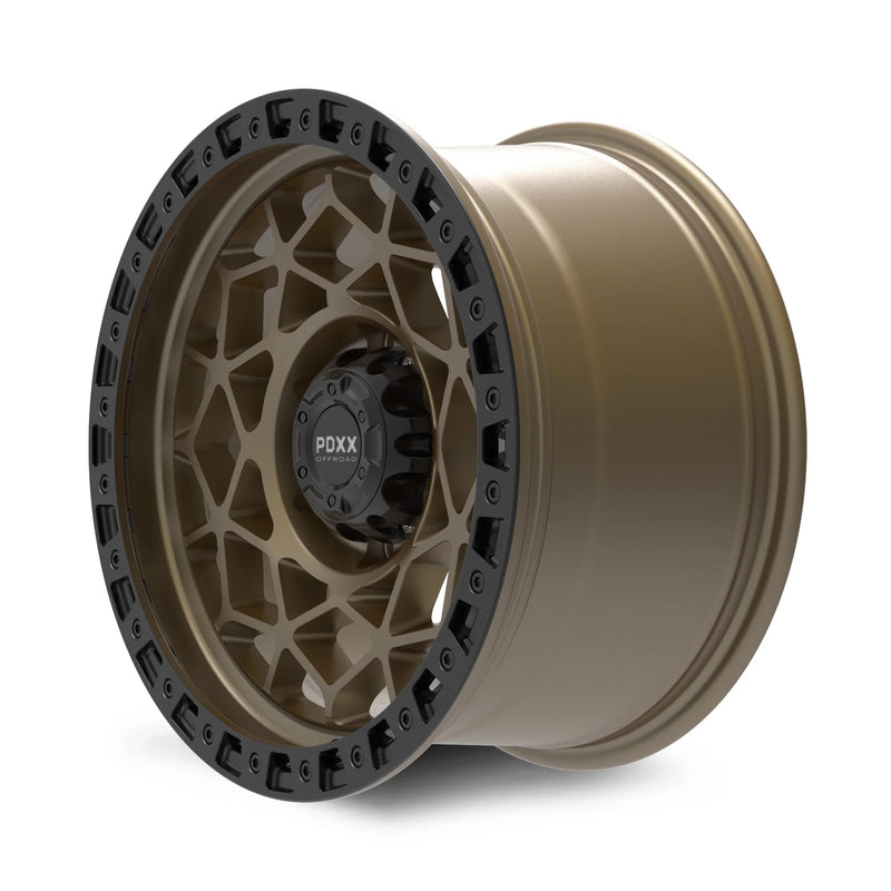 Load image into Gallery viewer, PDXX ENFORCER 17&quot; 6X139.7 Satin Bronze w/Black Ring Wheels+Tyres
