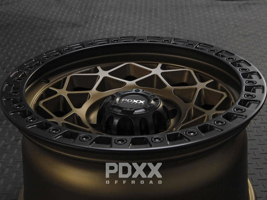 PDXX ENFORCER 17" 6X139.7 Satin Bronze w/Black Ring Wheels