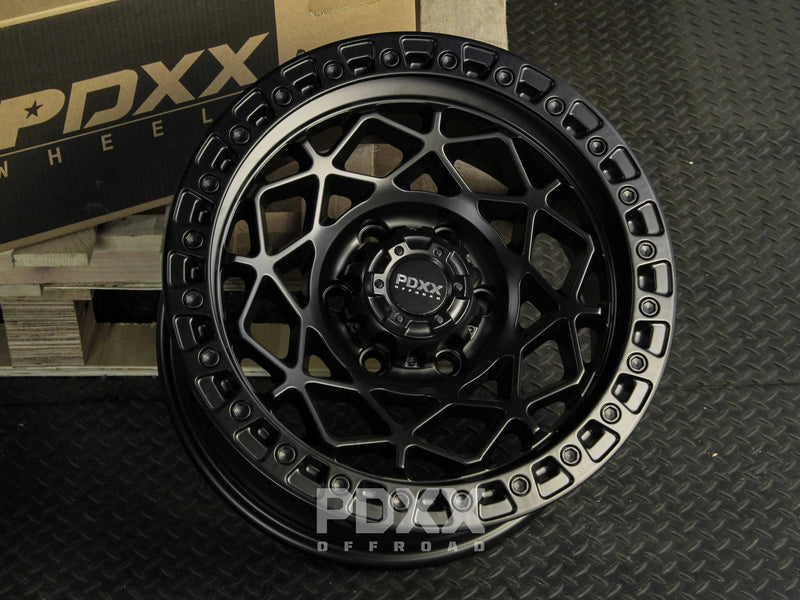 Load image into Gallery viewer, PDXX ENFORCER 17&quot; 6X139.7 Satin Black Wheels+Tyres
