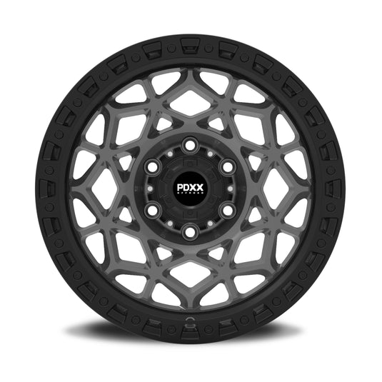 PDXX ENFORCER 17" 6X139.7 Satin Gunmetal w/Black Ring Wheels+Tyres