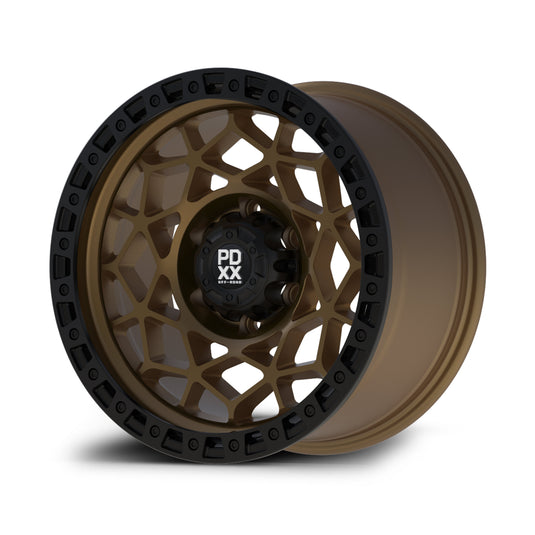 PDXX ENFORCER 17" 6X139.7 Satin Bronze w/Black Ring Wheels