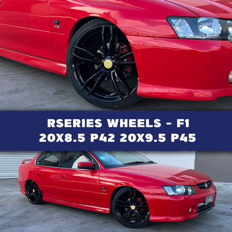 Load image into Gallery viewer, Rseries F1 20&quot; 5X120 Gloss Black Wheels
