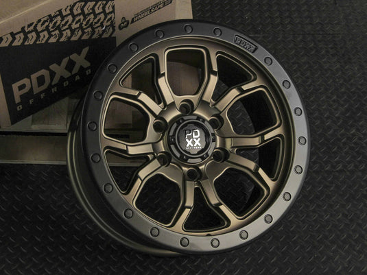 PDXX FURY 17" 6X139.7 Satin Bronze w/Black Ring Wheels