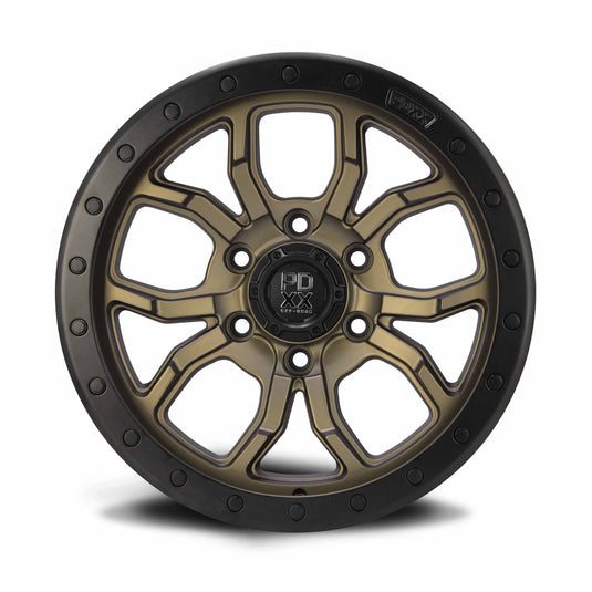 PDXX FURY 17" 6X139.7 Satin Bronze w/Black Ring Wheels