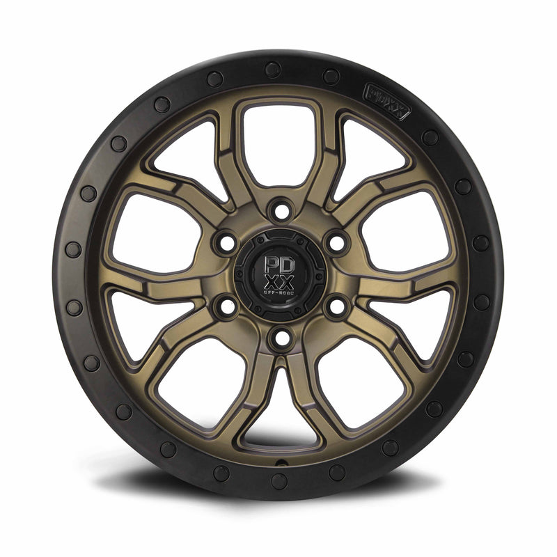 Load image into Gallery viewer, PDXX FURY 17&quot; 6X139.7 Satin Bronze w/Black Ring Wheels+Tyres
