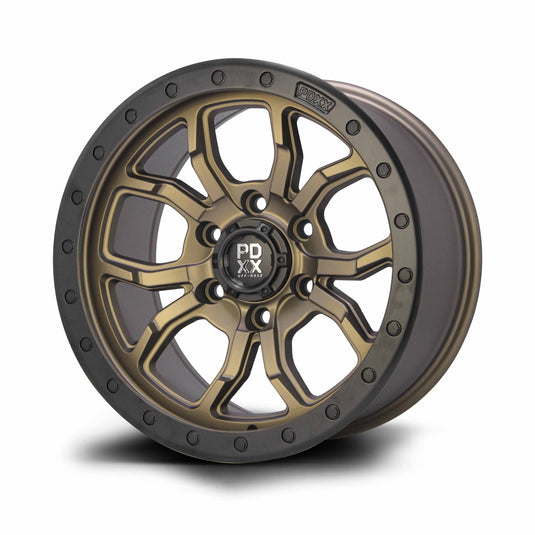 PDXX FURY 17" 6X139.7 Satin Bronze w/Black Ring Wheels