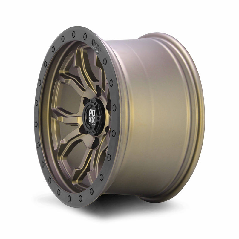 Load image into Gallery viewer, PDXX FURY 17&quot; 6X139.7 Satin Bronze w/Black Ring Wheels+Tyres
