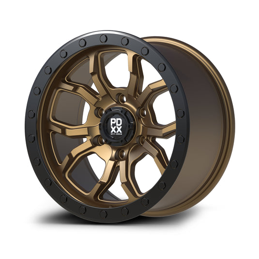 PDXX FURY 17" 6X114.3 Satin Bronze w/Black Ring Wheels