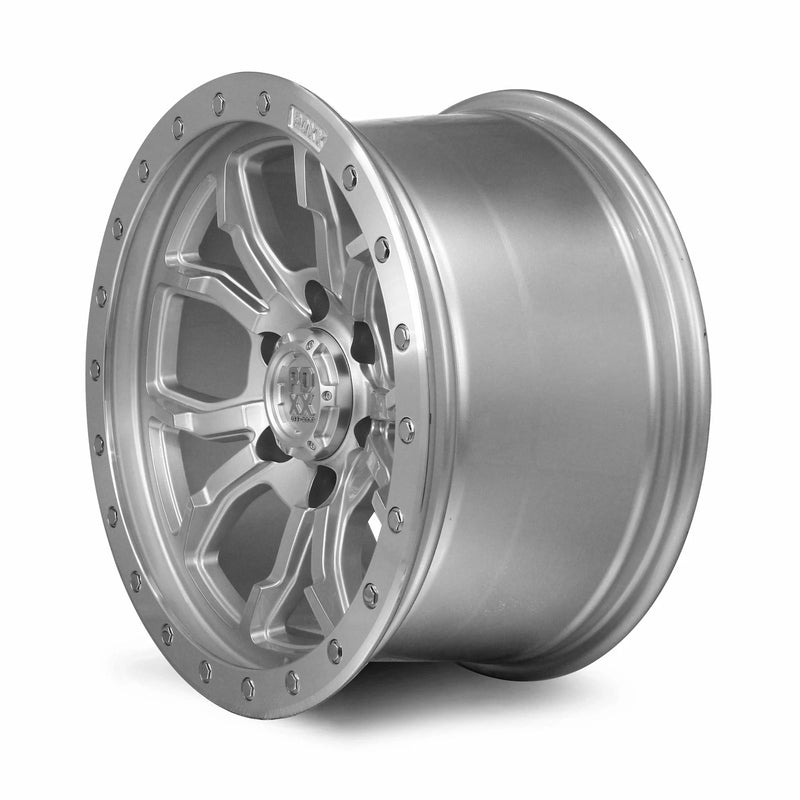 Load image into Gallery viewer, PDXX FURY 17&quot; 6X139.7 Silver w/Machined Ring Wheels+Tyres
