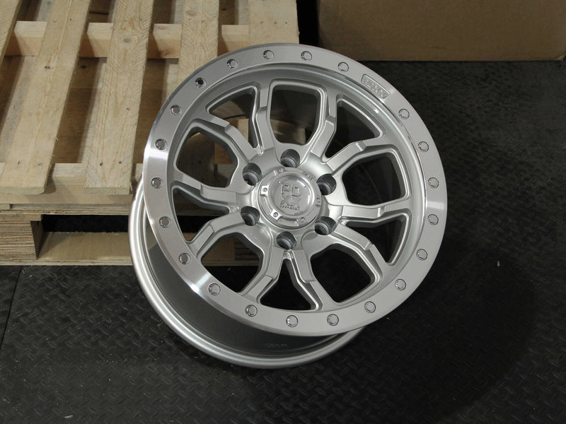 Load image into Gallery viewer, PDXX FURY 17&quot; 6X139.7 Silver w/Machined Ring Wheels+Tyres
