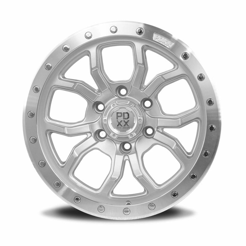 Load image into Gallery viewer, PDXX FURY 17&quot; 6X139.7 Silver w/Machined Ring Wheels+Tyres
