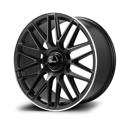 Rseries MC173 19" 5X112 Satin Black Machined Lip Wheels