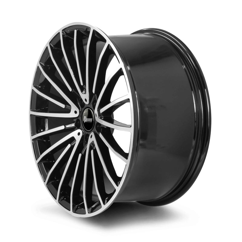 Load image into Gallery viewer, Rseries MC177 19&quot; 5X112 Gloss Black Machined Face Wheels
