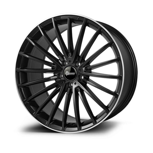 Rseries MC177 20" 5X112 Satin Black Machined Lip Wheels